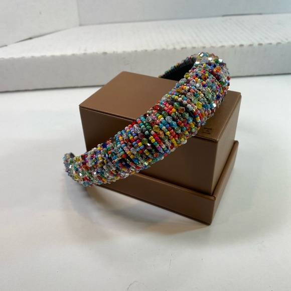 Beaded Headband in Black Multi colorful Glamorous Headband for Ladie - Picture 2 of 6